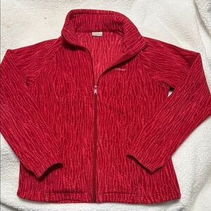 Columbia Vibrant Red Textured fleece Jacket